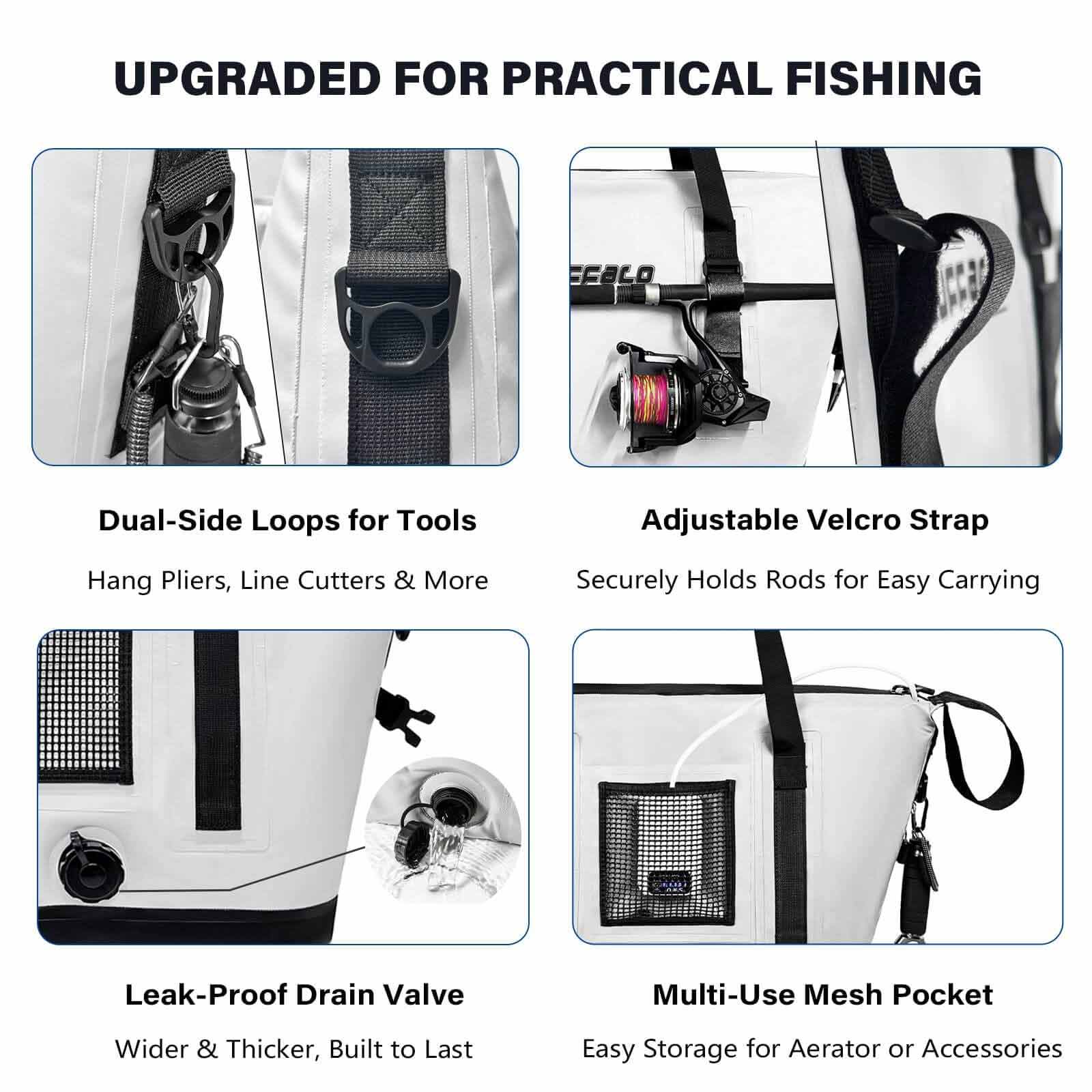 37QT Fish Cooler Bag With Seamless Insulation