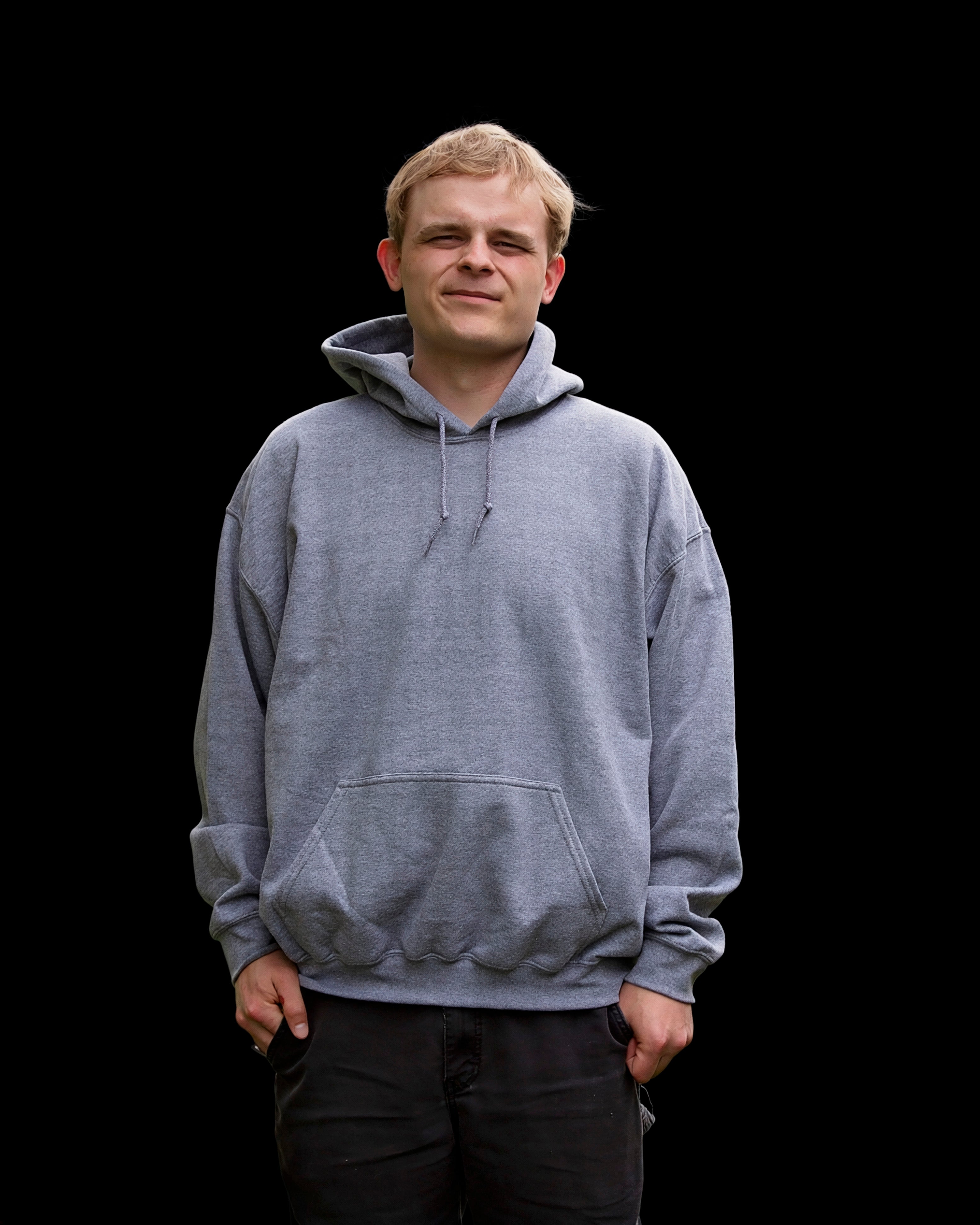 Grey Logo Fleece Hoodie
